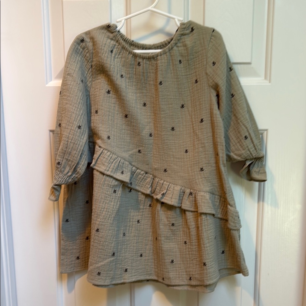 Rylee and Cru girls green dress with ranch hats  size 4-5 ye NWT